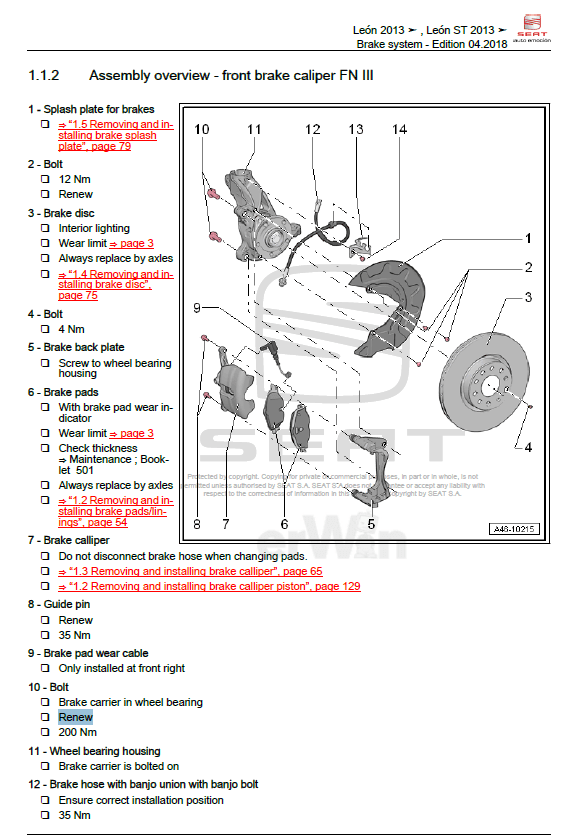 Seat leon fr outlet brake pads