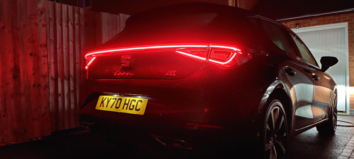 SEAT Leon rear of the car at night