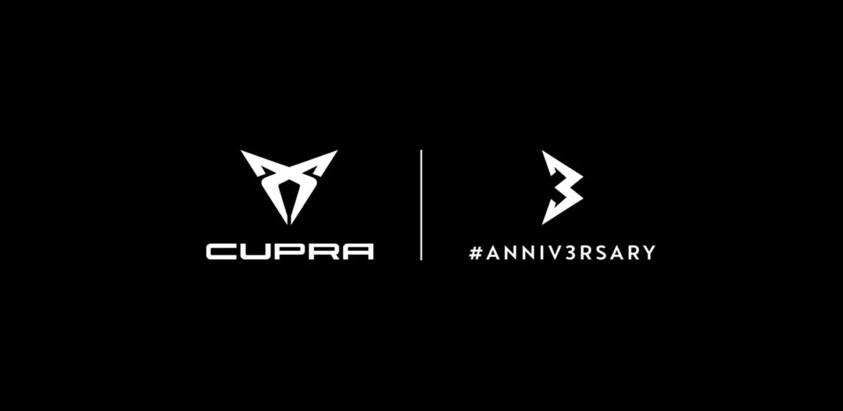 CUPRA and 3 year anniversary logo