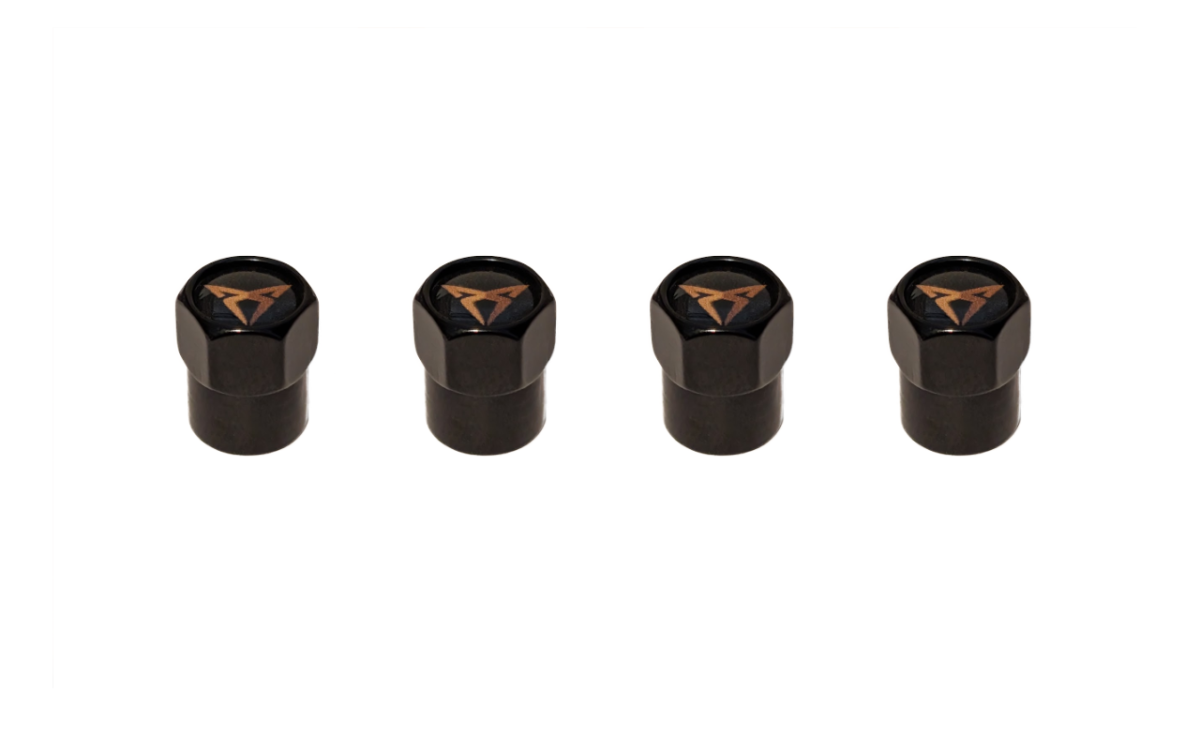 CUPRA Logo Black Valve Caps - Set of 4