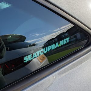 Internal white window sticker